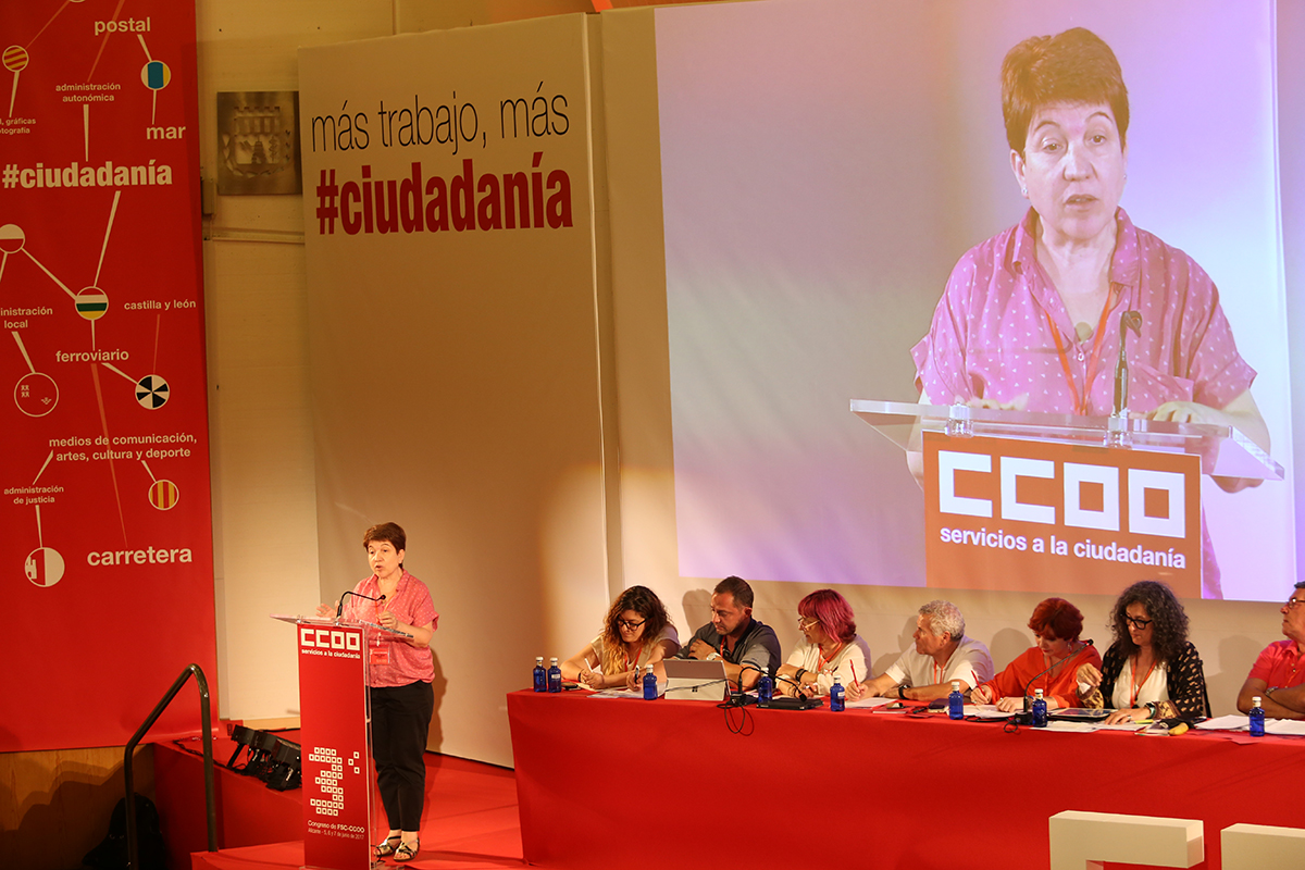 Joaquina Rodrguez Torrejn en el 3 Congreso de FSC-CCOO