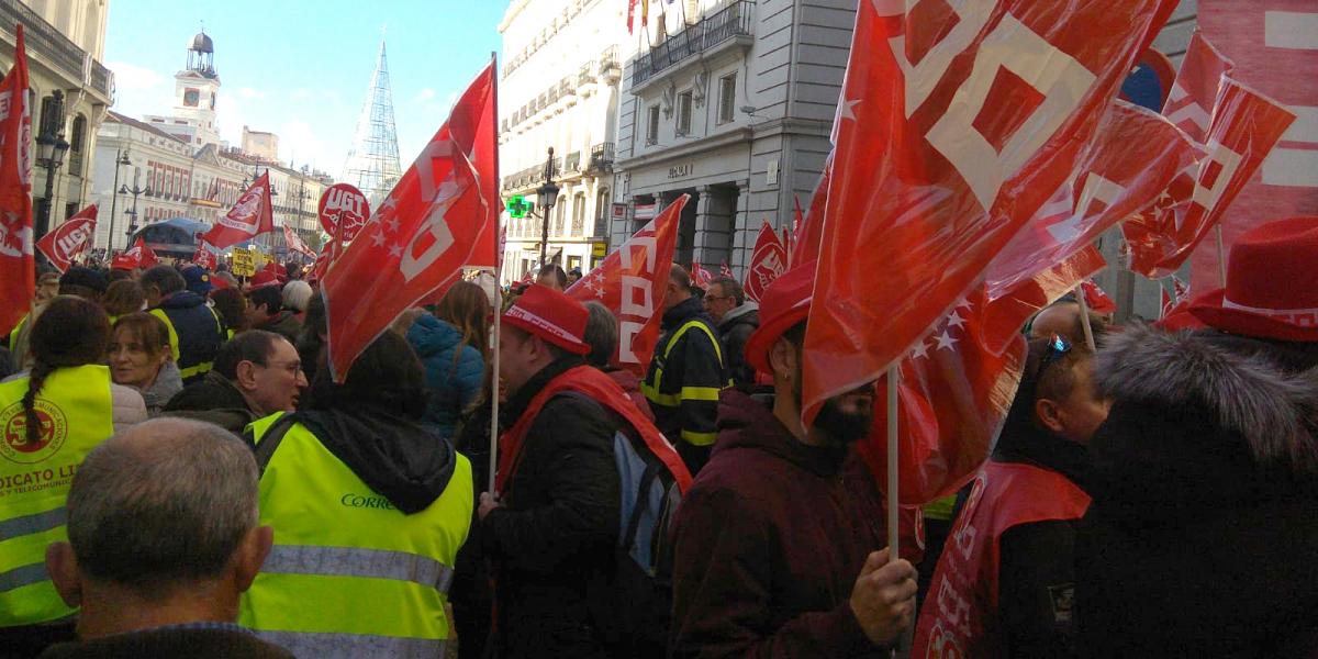 Manifestacin de las trabajadoras y trabajadores de Correos