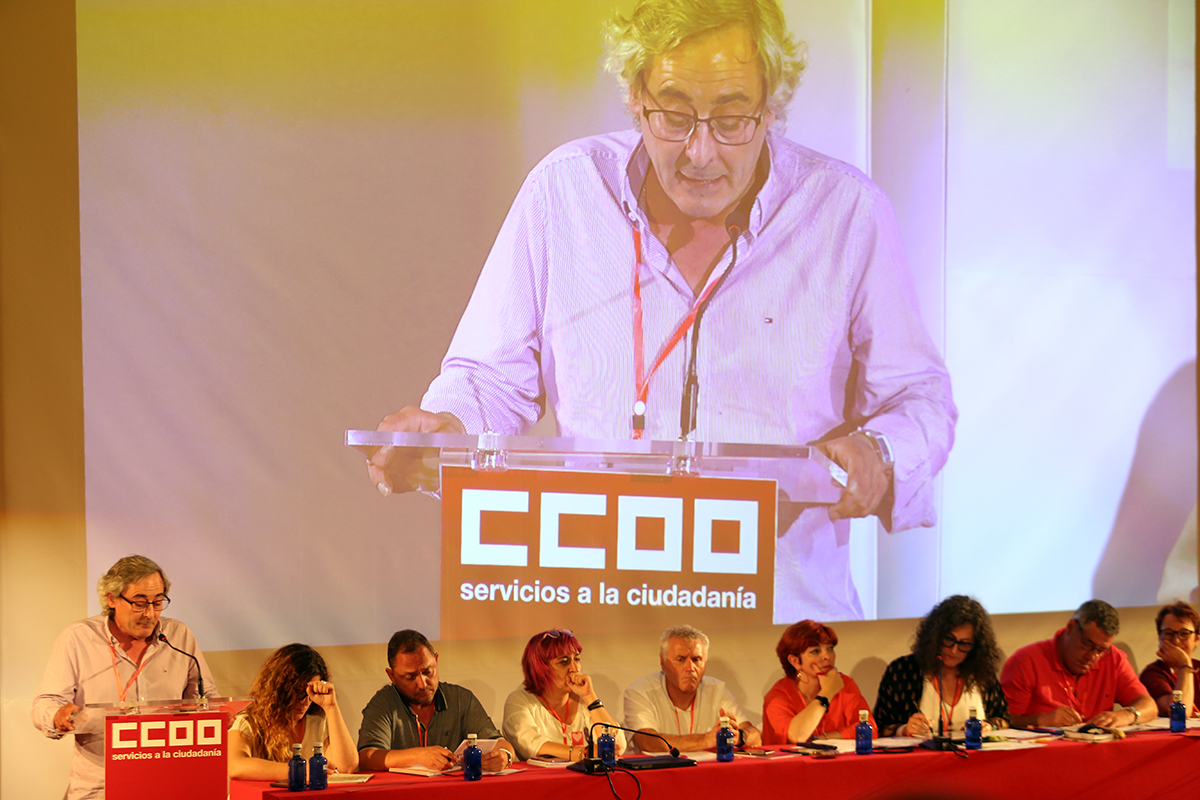 Cecilio Aperte Mnguez en el 3 Congreso de FSC-CCOO
