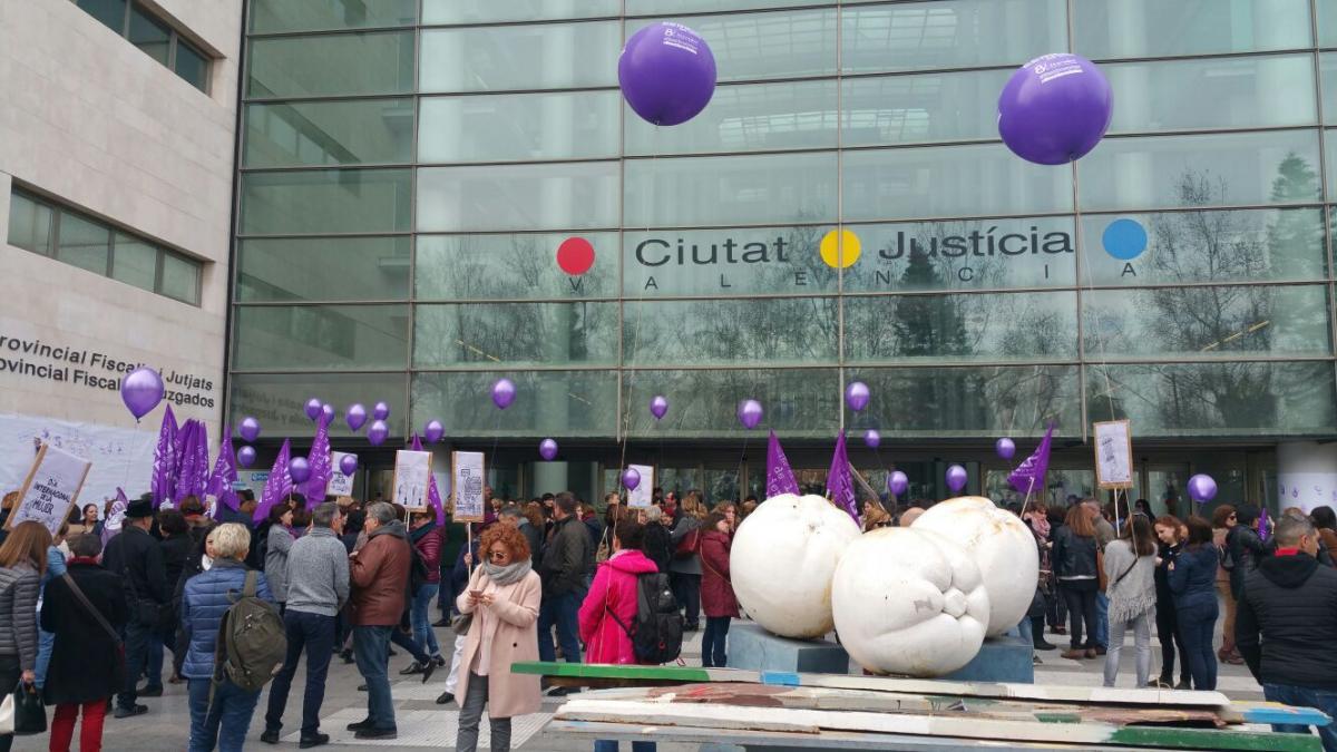 Huelga general del 8 de marzo de 2018, Ciudad de la Justicia de Valencia