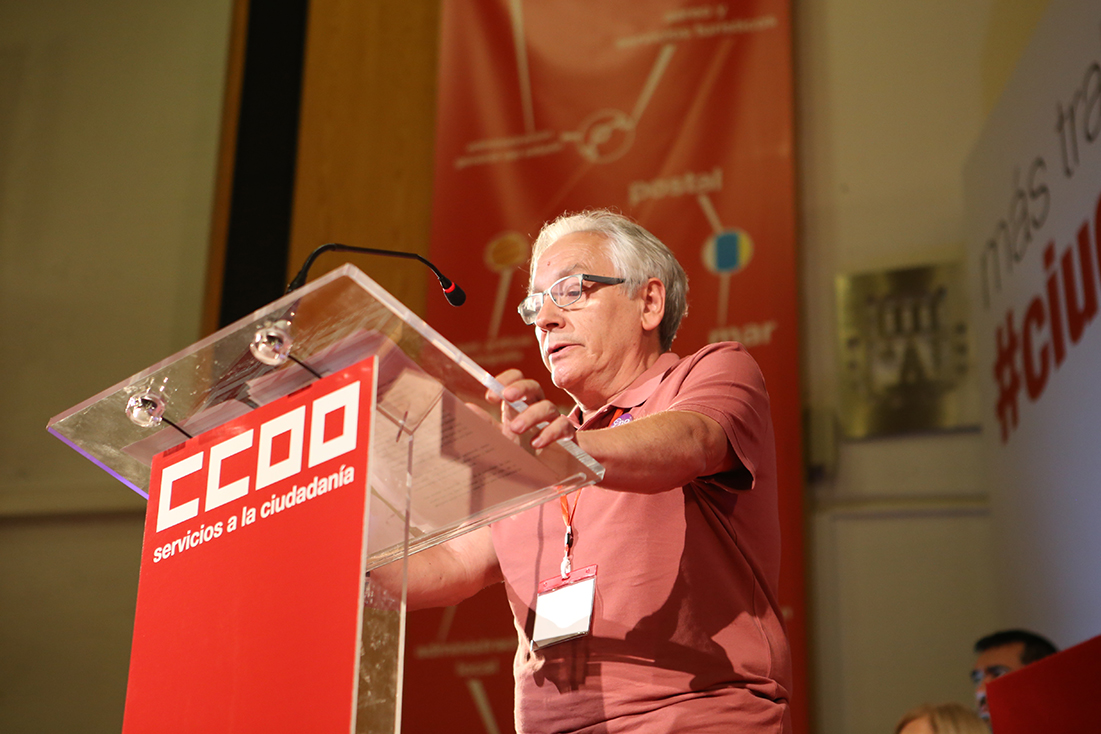 Pepe Fernndez en la clausura del 3 Congreso de FSC-CCOO, 7 de junio