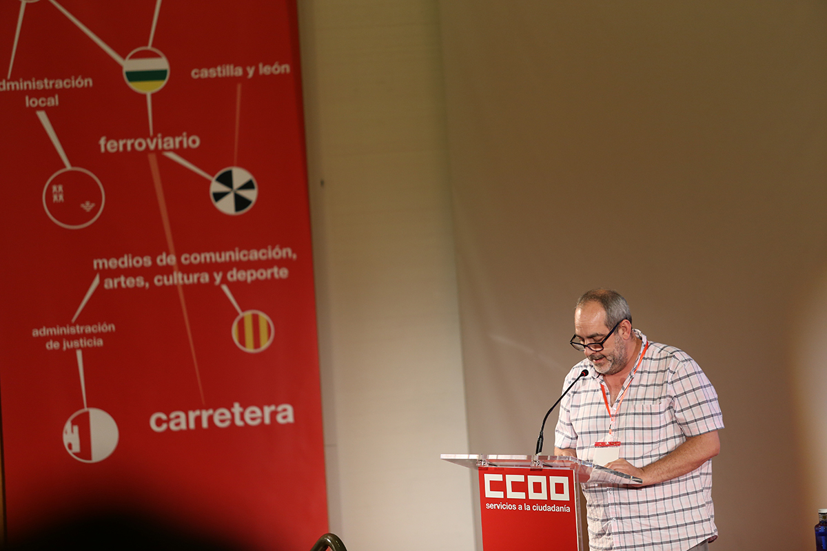 Javier Morentn en el 3 Congreso de FSC-CCOO