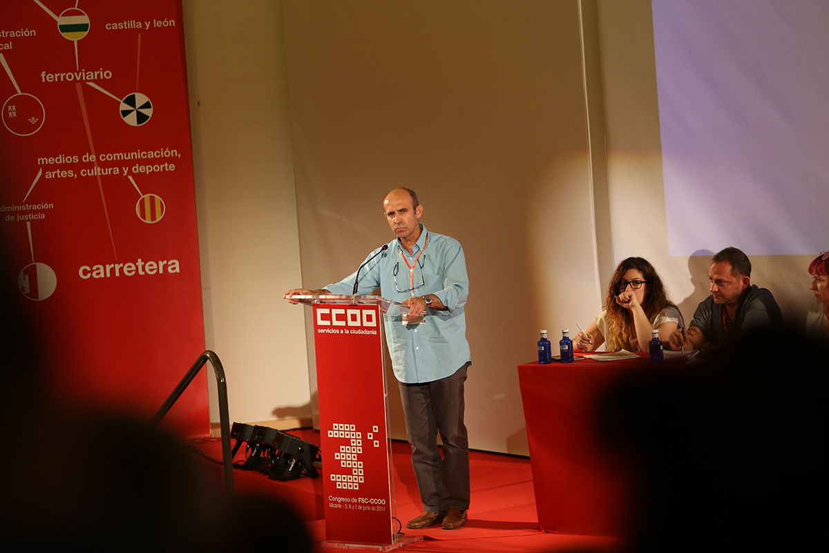 Manuel Nicols Taguas en el 3 Congreso de FSC-CCOO