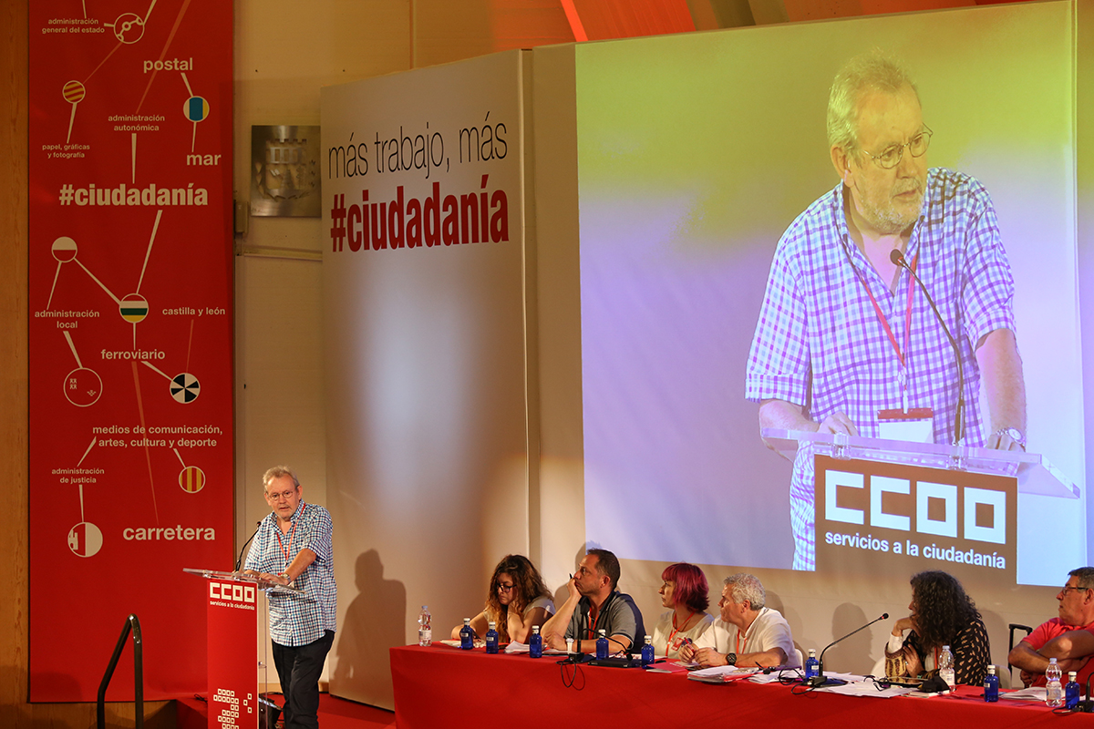 Juan Antonio Cruz Ruiz en el 3 Congreso de FSC-CCOO