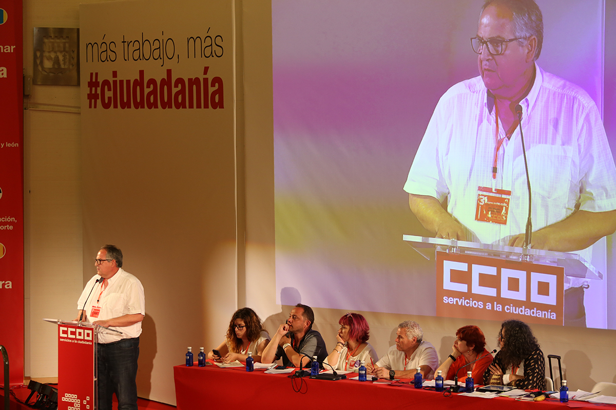 Salvador Soto en el 3 Congreso de FSC-CCOO