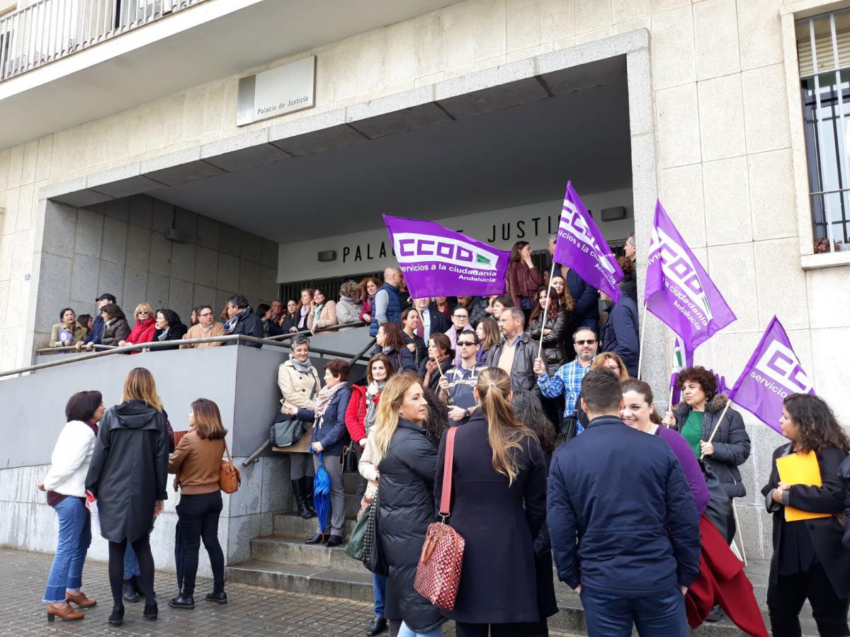 Huelga general del 8 de marzo de 2018, Palacio de Justicia de Huelva