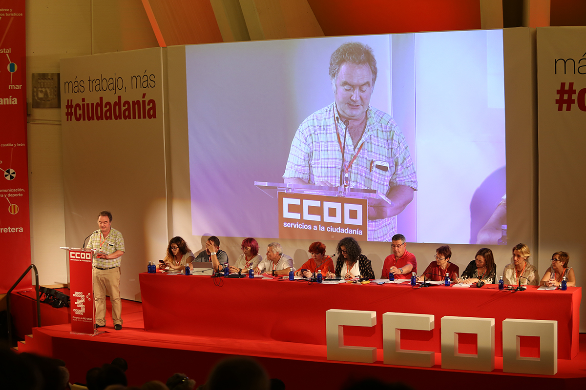 Luis Calero en el 3 Congreso de FSC-CCOO