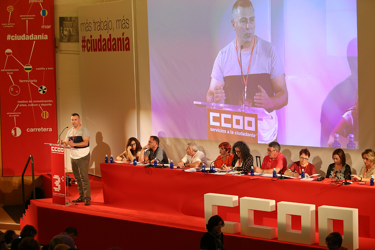 Mario Martn en el 3 Congreso de FSC-CCOO