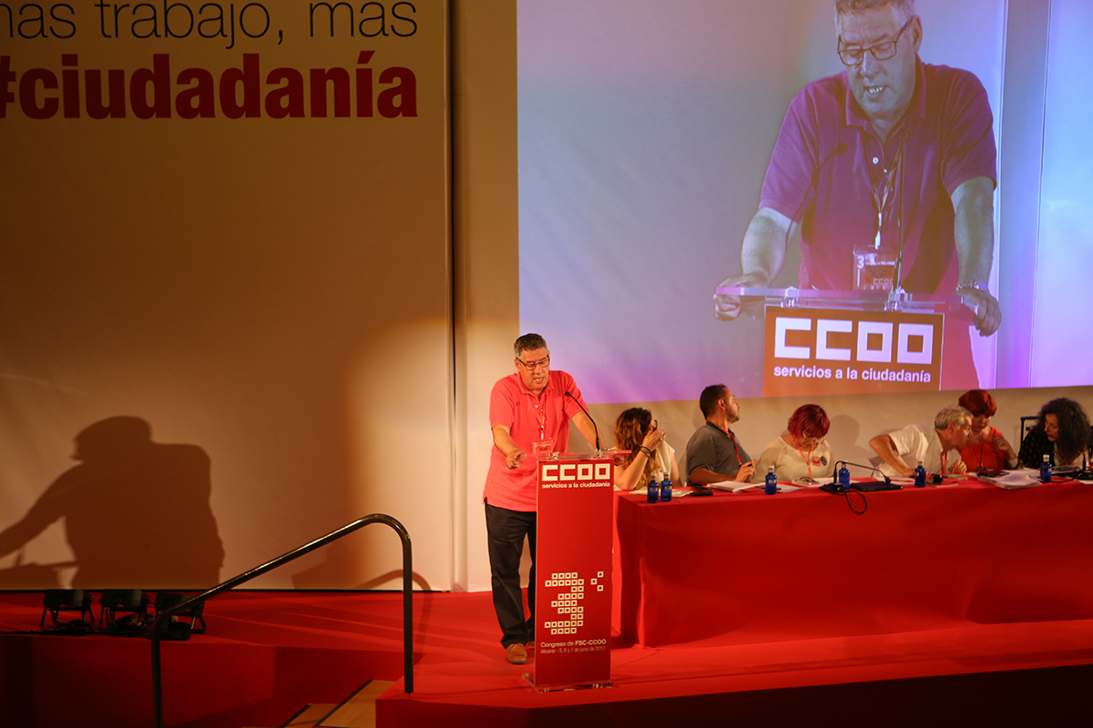 Ramiro Nicols Otero en el 3 Congreso de FSC-CCOO