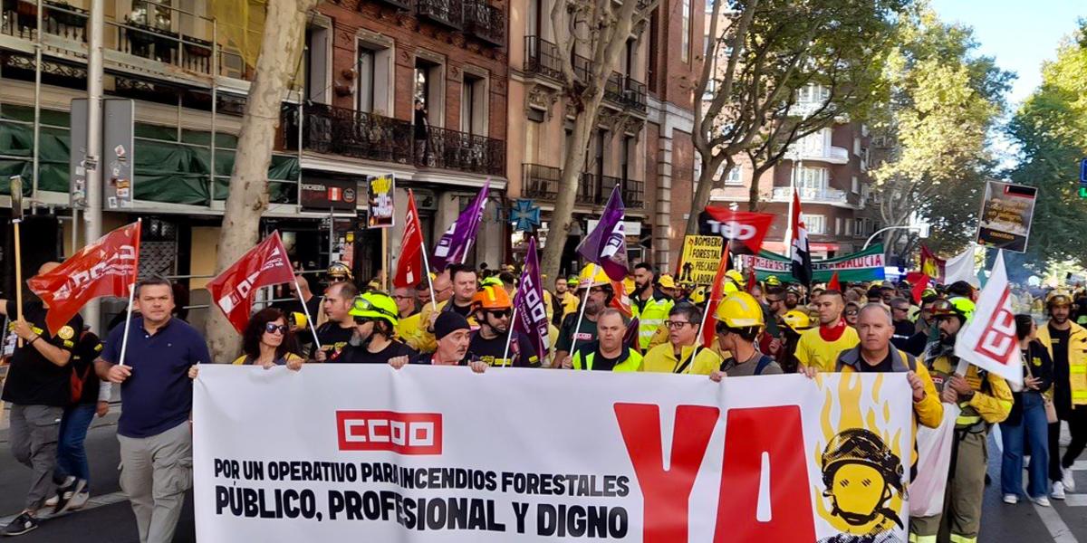 FSC-CCOO se suma a la manifestación de los colectivos de prevención y extinción de incendios forestales