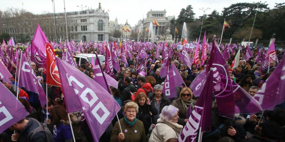 8M huelga general, Cibeles, Madrid. Foto: Fran Lorente