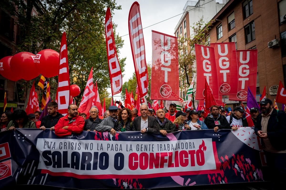3 de noviembre de 2022, movilización en Madrid bajo el lema "Salario o conflicto"