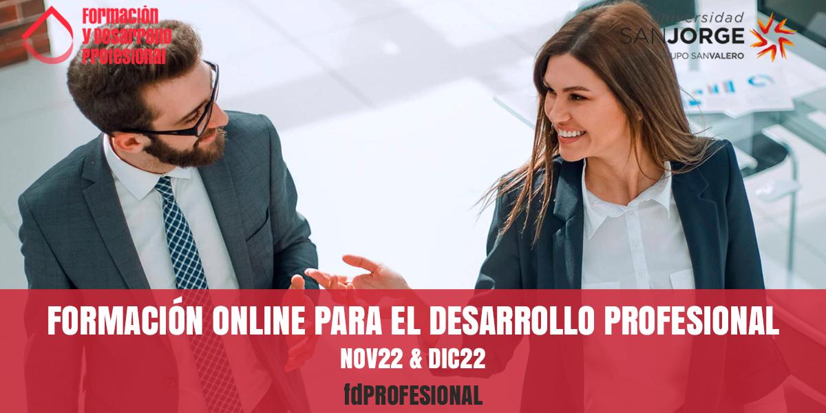 Cursos online de Formación y Desarrollo Profesional para noviembre y diciembre de 2022