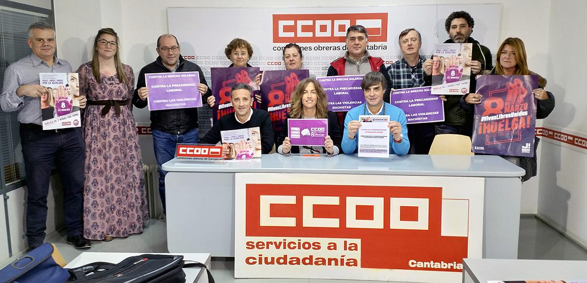 Apoyos a la Huelga General del 8 de Marzo, Cantabria