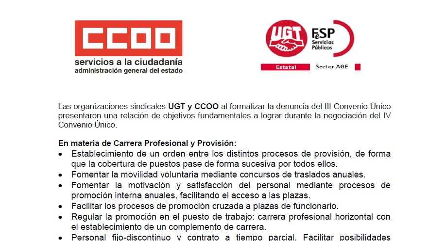 Propuesta UGT CCOO Provisin y Carrera Profesional