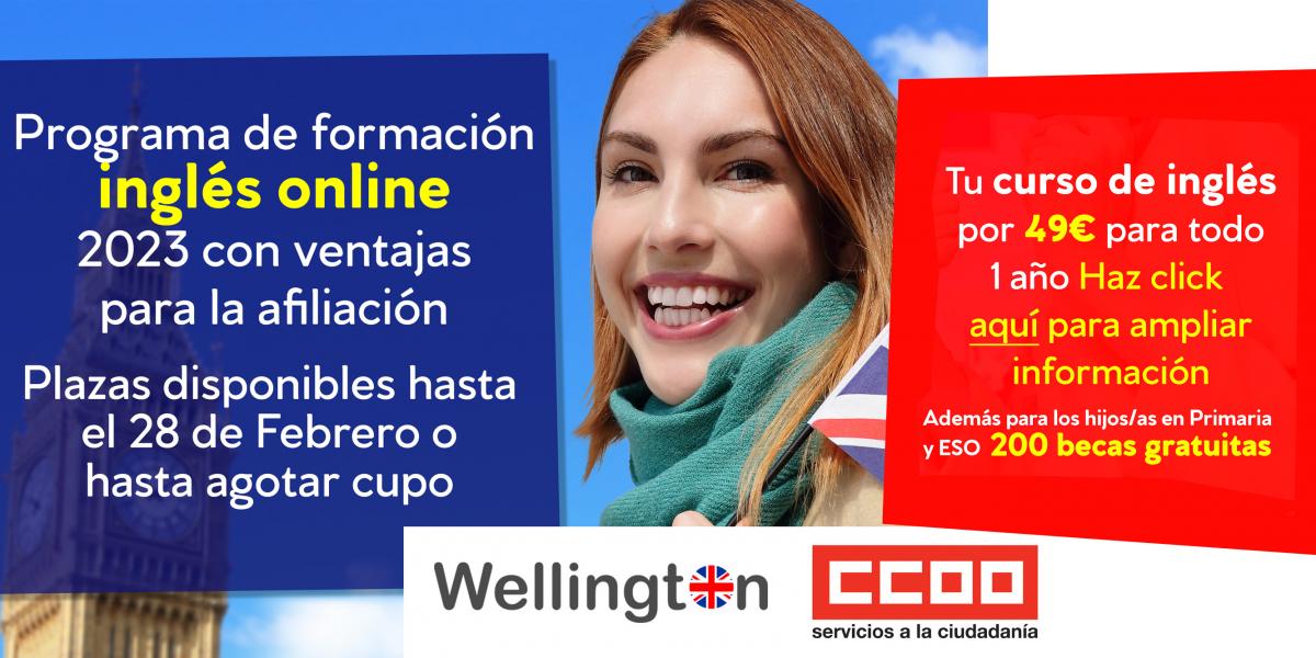 FSC-CCOO y Wellington Learning International renuevan la oferta de inglés 2023