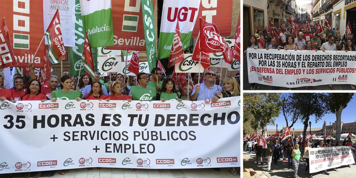 Manifestación en Sevilla por la jornada laboral de 35 horas semanales