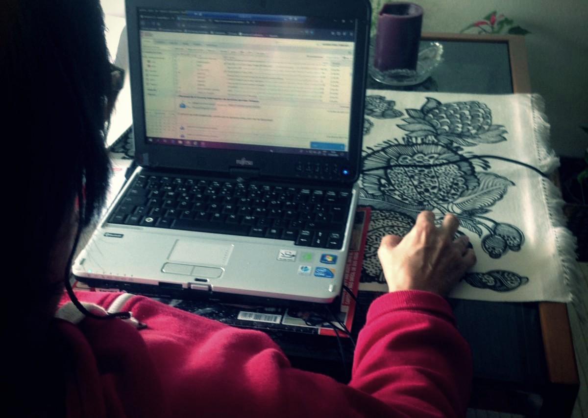 Empleada pblica de la AGE teletrabajando en casa