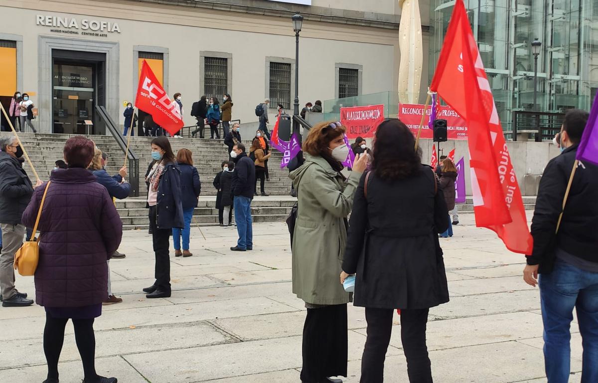 Concentracin de CCOO en el Museo Reina Sofa