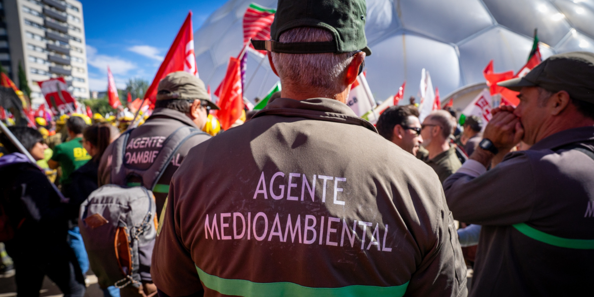 Agente medioambiental en la manifestación del pasado septiembre