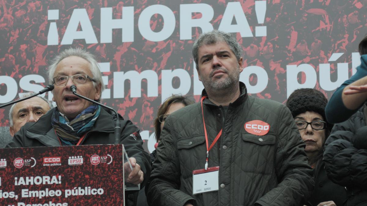 Pepe Fernández y Unai Sordo manifestación #AhoraLoPúblico