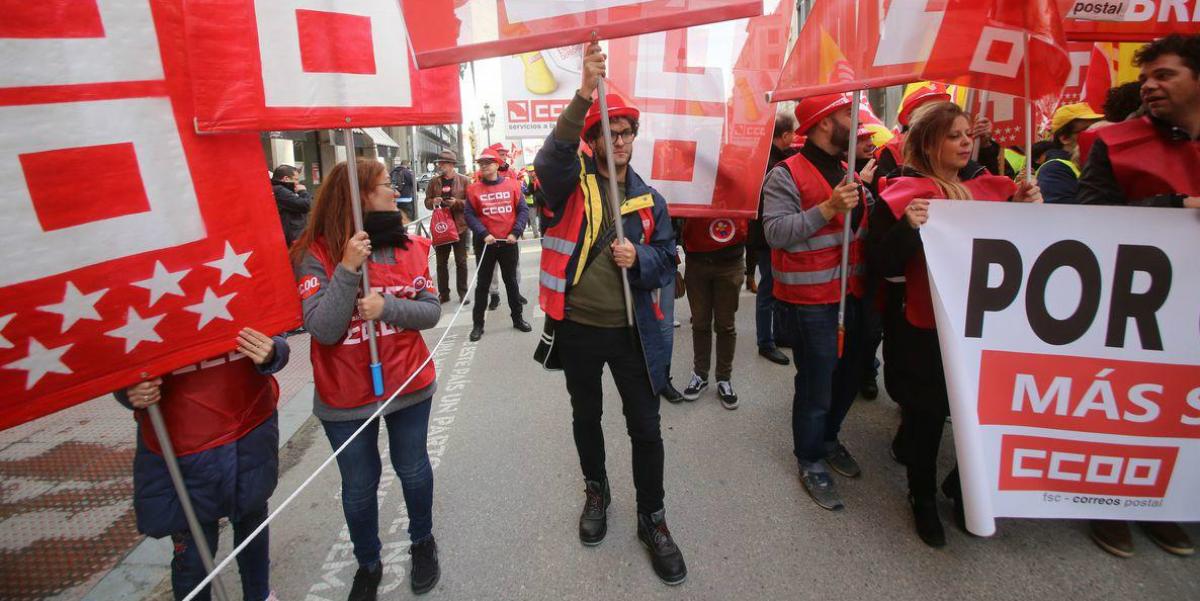 Movilización de la plantilla de Correos en Madrid