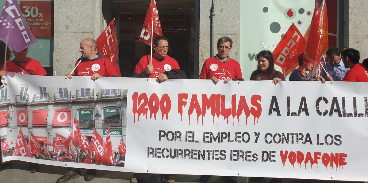 Concentración del 2º día de huelga contra el ERE de Vodafone. Puerta del Sol
