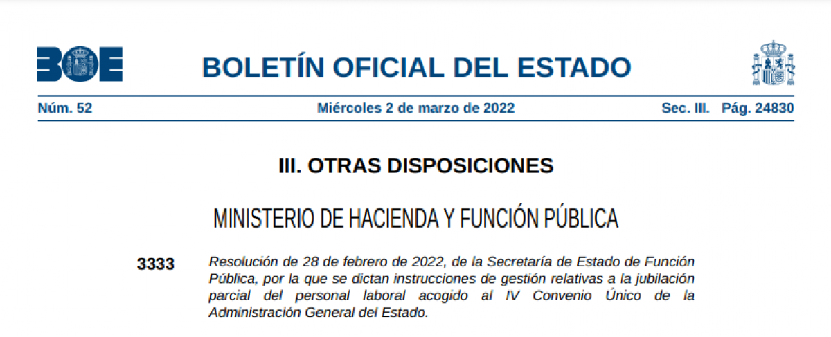 BOE de 2 de marzo de 2022.