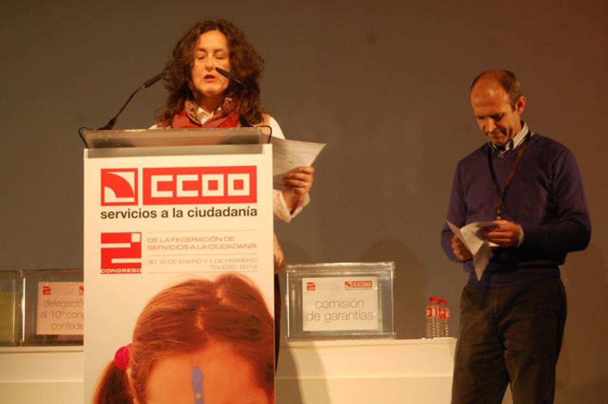 Maite Garabieta y Manuel Nicolas Taguas defendiendo la candidatura de Fossul.