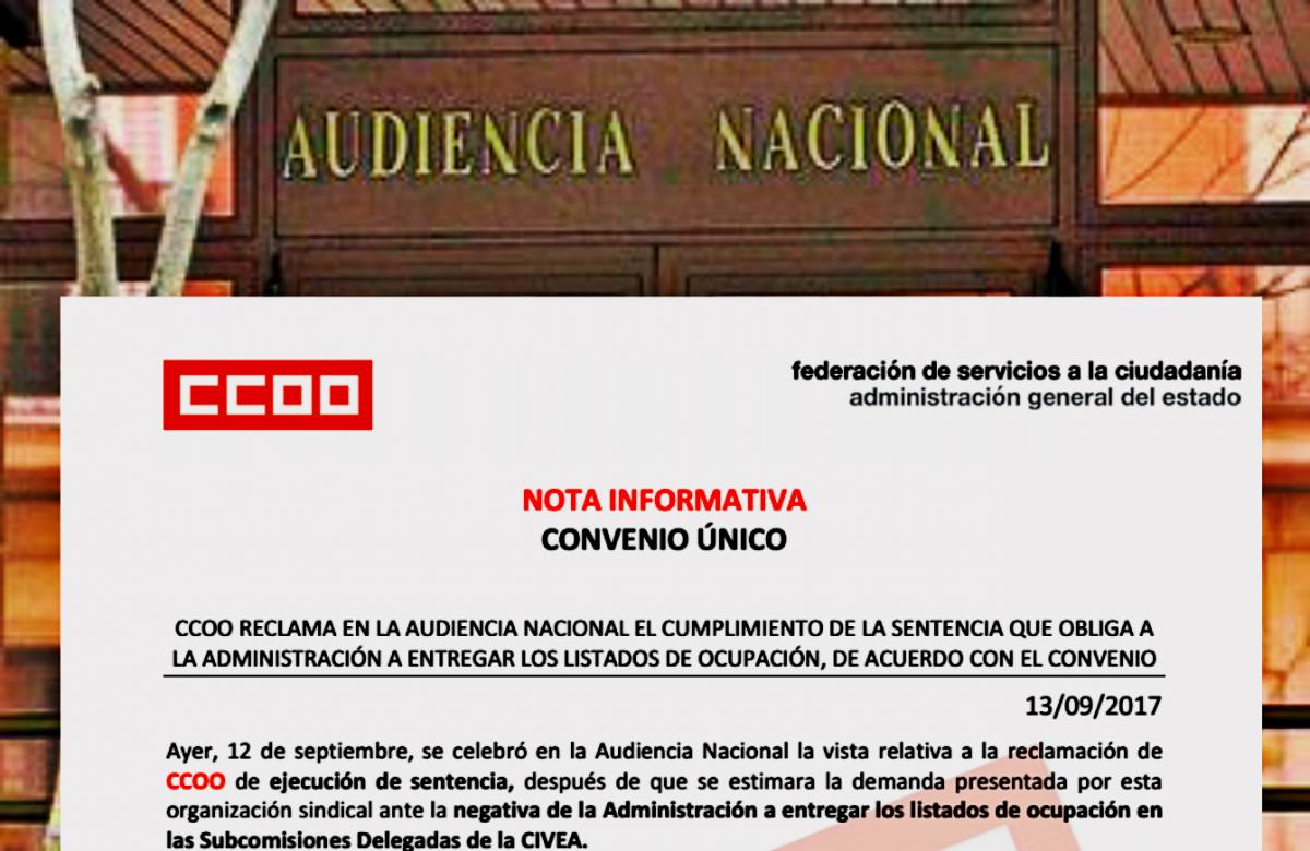 Reclamacin de CCOO de ejecucin de sentencia