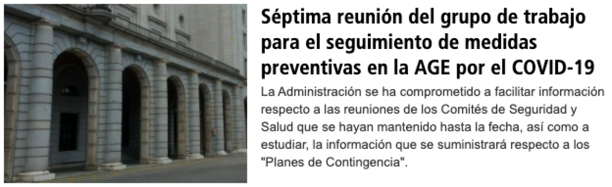 Nueva reunin del grupo de trabajo en la AGE COVID-19