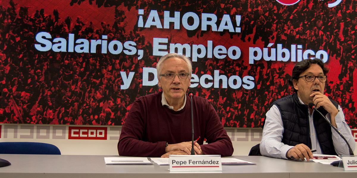Pepe Fernández (CCOO) y Julio Lacuerda (UGT)