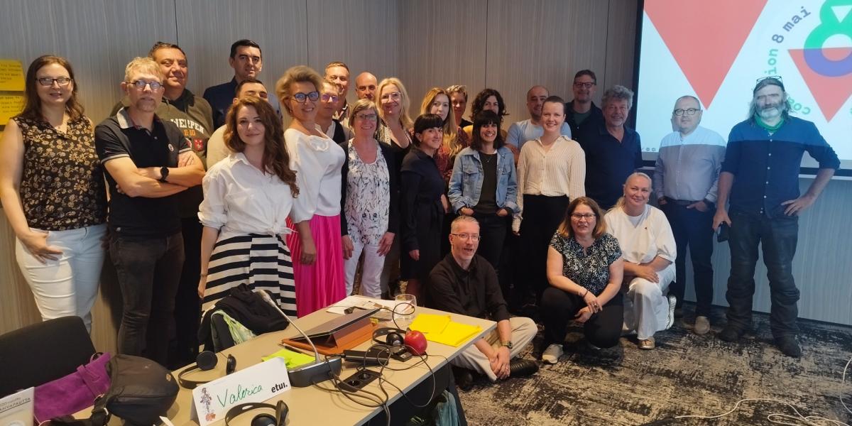 Las personas participantes en el seminario de ETUI en Amberes (Blgica), del 25 al 27 de junio