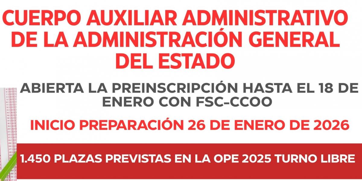 Curso de preparación online para las oposiciones de los Cuerpos del Estado, en la categoría de Auxiliar Administrativo en turno libre