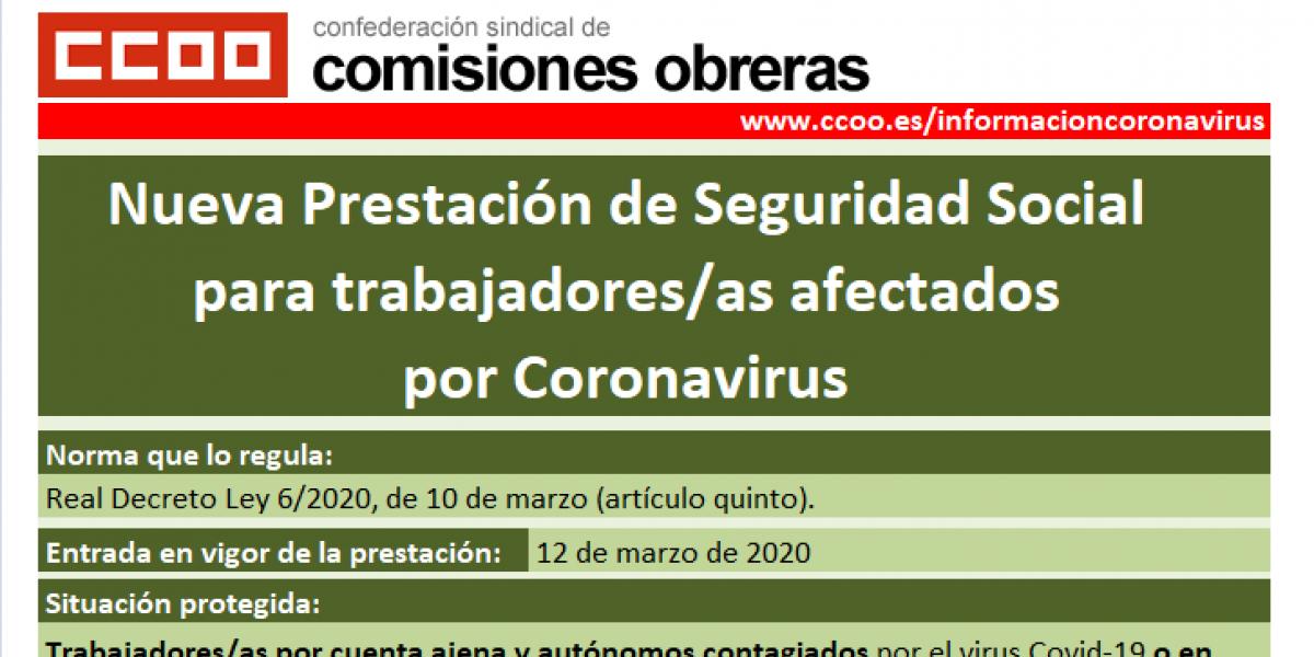 Infografía sobre la prestación para afectados y afectadas por coronavirus