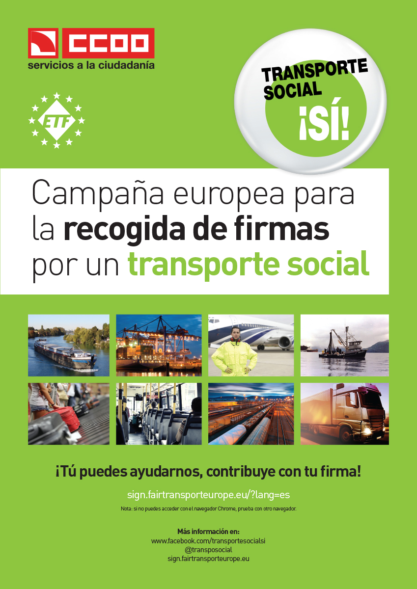  Campaña europea para la recogida de firmas por un transporte social - CARTEL