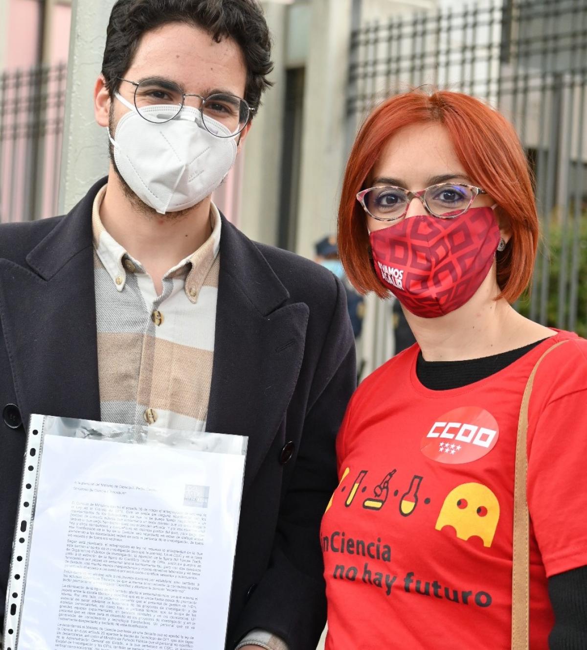 Concentracin frente al Ministerio de Ciencia e Innovacin, en Madrid, contra la reforma de la Ley de Ciencia.