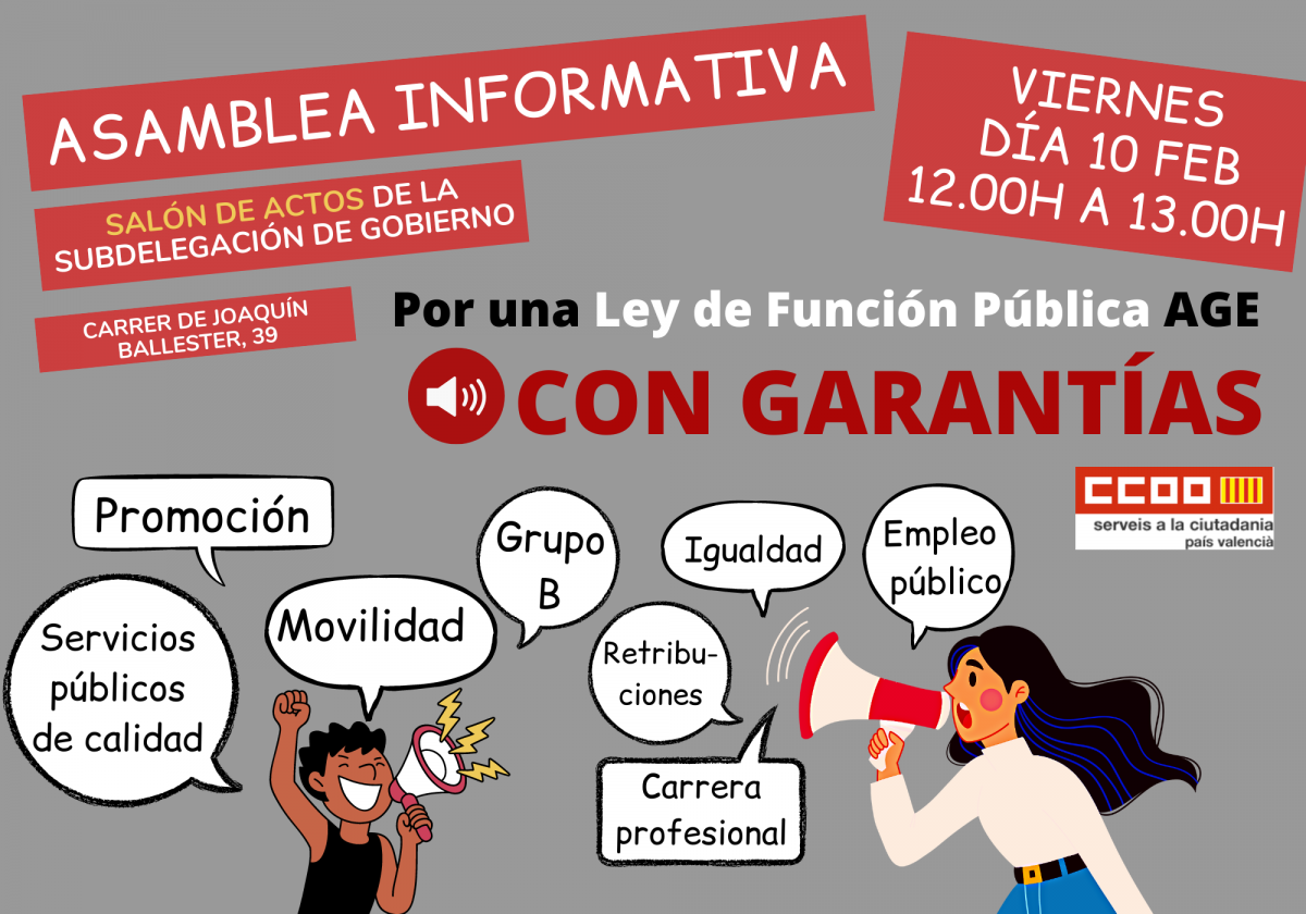 Asamblea "Por una Ley de Funcin Pblica con garantas" en Valencia