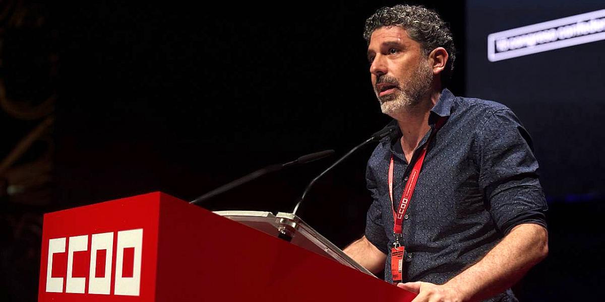Lucho Palazzo, durante su intervencin en el 13 Congreso Confederal de CCOO
