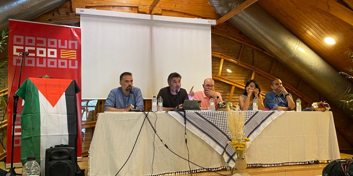 Lucho Palazzo, durante su intervencin en la Escuela Sindical de CCOO Aragn, en Morillo de Tou (Huesca)